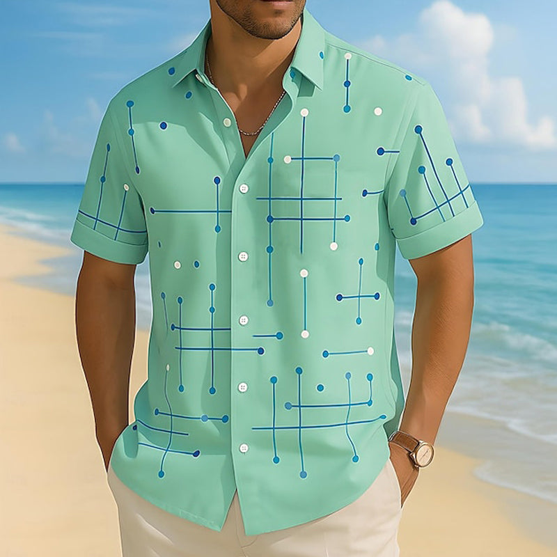 👔🎨 49% OFF! 📐Men’s Geometric Print Relaxed‑Fit Button‑Down Shirt – 2026 Sale — Over 36,200 Sold!