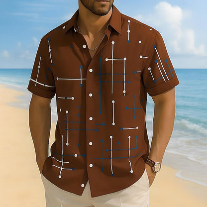 👔🎨 49% OFF! 📐Men’s Geometric Print Relaxed‑Fit Button‑Down Shirt – 2026 Sale — Over 36,200 Sold!