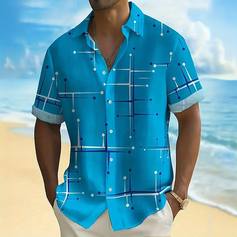 👔🎨 49% OFF! 📐Men’s Geometric Print Relaxed‑Fit Button‑Down Shirt – 2026 Sale — Over 36,200 Sold!