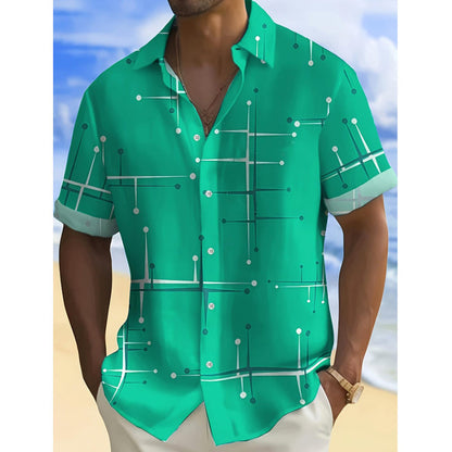 👔🎨 49% OFF! 📐Men’s Geometric Print Relaxed‑Fit Button‑Down Shirt – 2026 Sale — Over 36,200 Sold!