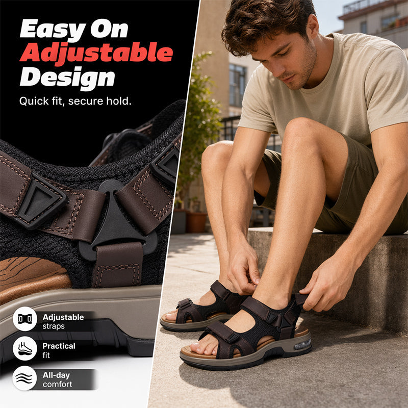 👟 49% OFF NOW! 💨 Men’s Air Cushion Sports Sandals – Cushioned Midsole, Flexible Bendable Sole, Non-Slip Rubber Outsole & Adjustable Straps ✨