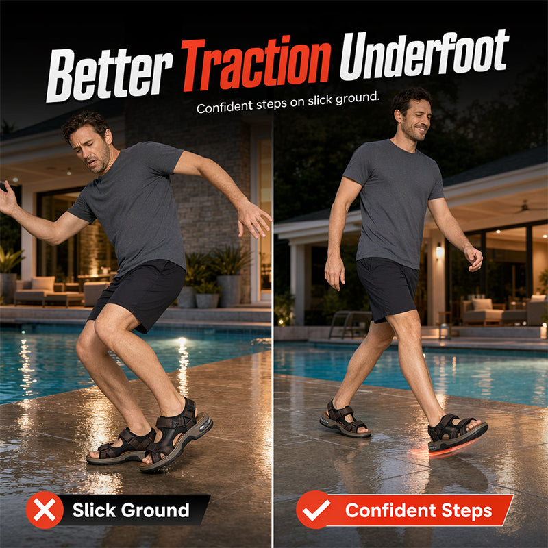 👟 49% OFF NOW! 💨 Men’s Air Cushion Sports Sandals – Cushioned Midsole, Flexible Bendable Sole, Non-Slip Rubber Outsole & Adjustable Straps ✨