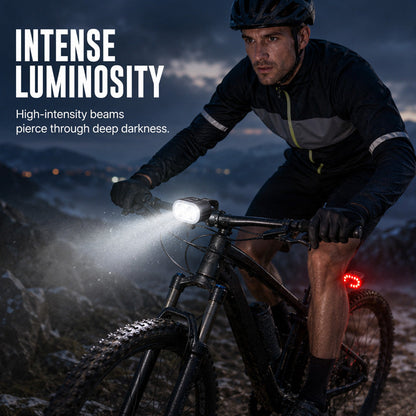 🎉 2026 Sale — Over 32400 Sold! ⏳ USB Rechargeable Bike Light Set｜Bright Front Light & Rear Warning Light, Waterproof Cycling Lamp 🚲🔦✨
