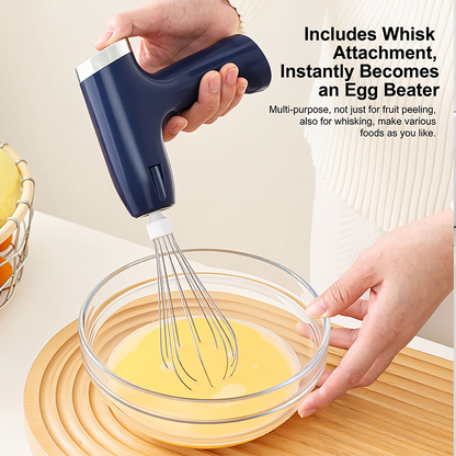 ⏳🔥LIMITED-TIME 49% OFF! ⏰Electric Fruit Peeler & Mixer – 2-in-1, USB Rechargeable, One-Touch, 10s Peel 🍎