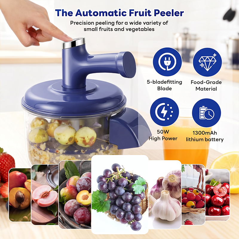 ⏳🔥LIMITED-TIME 49% OFF! ⏰Electric Fruit Peeler & Mixer – 2-in-1, USB Rechargeable, One-Touch, 10s Peel 🍎