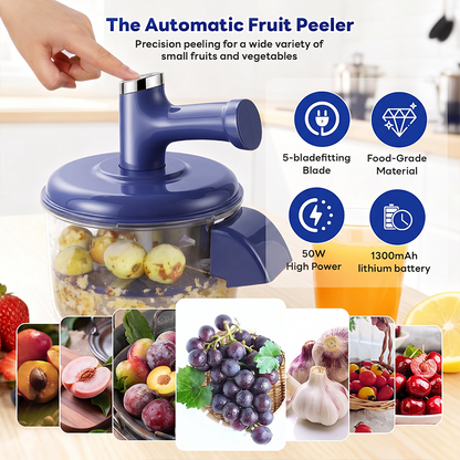 ⏳🔥LIMITED-TIME 49% OFF! ⏰Electric Fruit Peeler & Mixer – 2-in-1, USB Rechargeable, One-Touch, 10s Peel 🍎