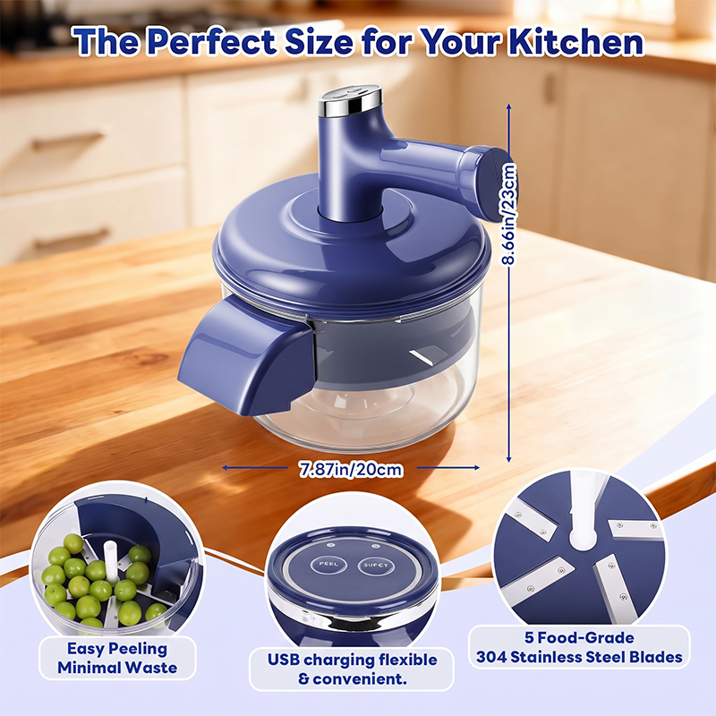⏳🔥LIMITED-TIME 49% OFF! ⏰Electric Fruit Peeler & Mixer – 2-in-1, USB Rechargeable, One-Touch, 10s Peel 🍎