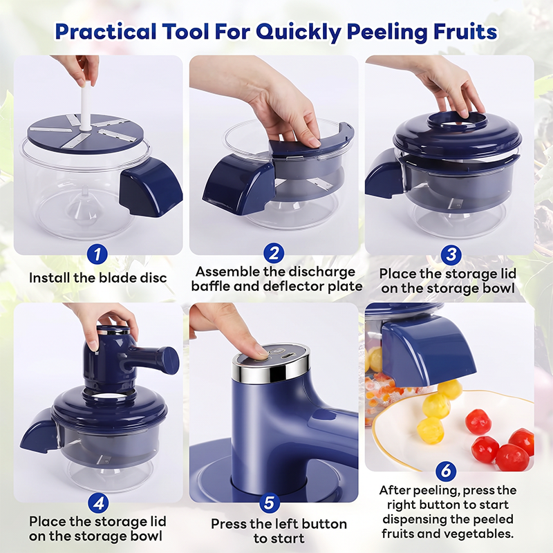 ⏳🔥LIMITED-TIME 49% OFF! ⏰Electric Fruit Peeler & Mixer – 2-in-1, USB Rechargeable, One-Touch, 10s Peel 🍎