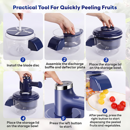 ⏳🔥LIMITED-TIME 49% OFF! ⏰Electric Fruit Peeler & Mixer – 2-in-1, USB Rechargeable, One-Touch, 10s Peel 🍎