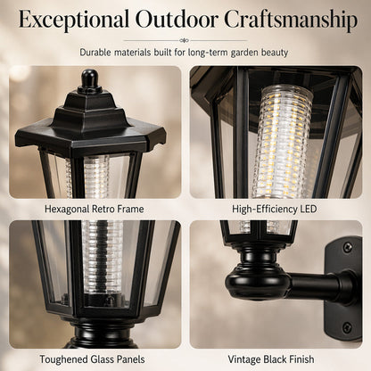 🏮 49% OFF NOW! ☀️Retro Solar Garden Lights Outdoor Double Head Hexagonal Street Lamp