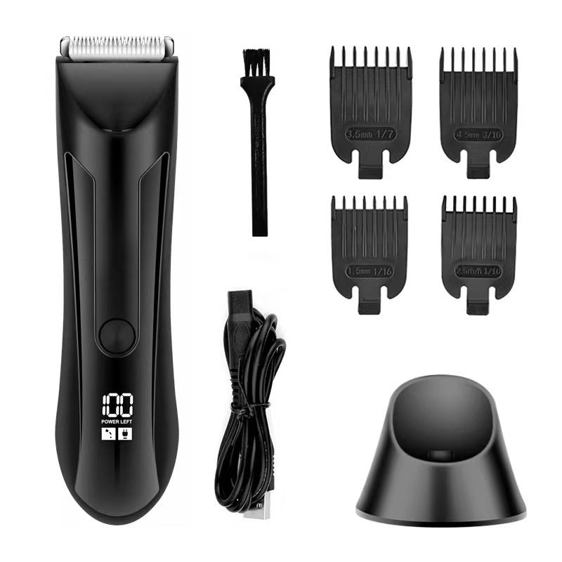 ⚡🪒 LIMITED-TIME 49% OFF! Men’s 2-in-1 Body Hair Trimmer – Ceramic Blade, LED Spotlight, Power Display & Charging Base