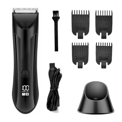 ⚡🪒 LIMITED-TIME 49% OFF! Men’s 2-in-1 Body Hair Trimmer – Ceramic Blade, LED Spotlight, Power Display & Charging Base