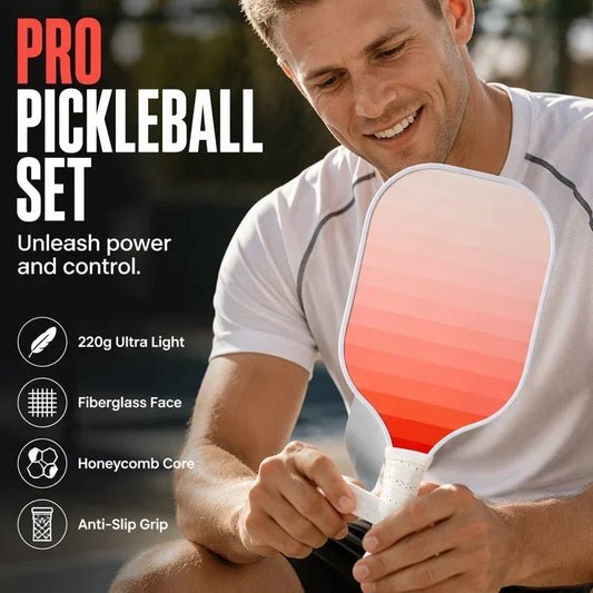 🥎 49% OFF NOW! Gradient Pink Pickleball Set – 2 Fibreglass Paddles, 4 Pickle Balls & Portable Carry Bag – USAPA Approved, Lightweight & Perfect for Beginners & Adults, Indoors & Outdoors ✨
