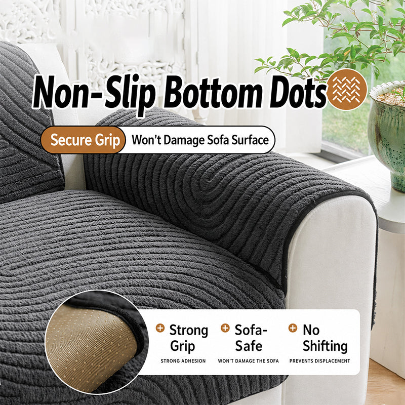 🛋️Cotton Velvet Winter Sofa Cushion Non-Slip Plush Couch Cover