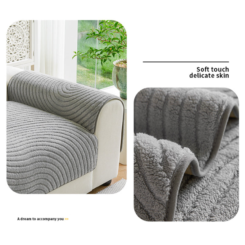 🛋️Cotton Velvet Winter Sofa Cushion Non-Slip Plush Couch Cover