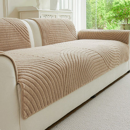 🛋️Cotton Velvet Winter Sofa Cushion Non-Slip Plush Couch Cover