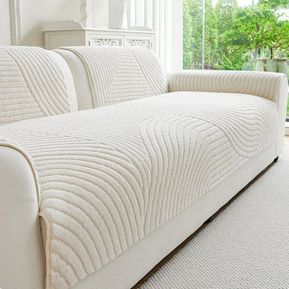 🛋️Cotton Velvet Winter Sofa Cushion Non-Slip Plush Couch Cover