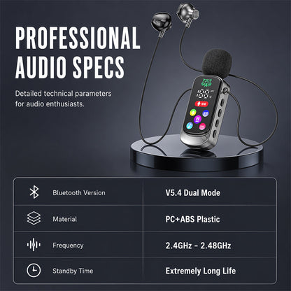 ⏳Time-Limited Special⏰Bluetooth Karaoke Headset with Secure Collar Spring Clip
