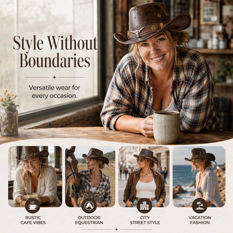 🎁 2026 New Arrivals 49% OFF！& ✈️ Free Shipping！💥Vintage Wide-Brim Cowboy Hat with Adjustable Strap – Timeless Western Style & Perfect Sun Protection 🌵✨