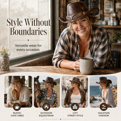 🎁 2026 New Arrivals 49% OFF！& ✈️ Free Shipping！💥Vintage Wide-Brim Cowboy Hat with Adjustable Strap – Timeless Western Style & Perfect Sun Protection 🌵✨