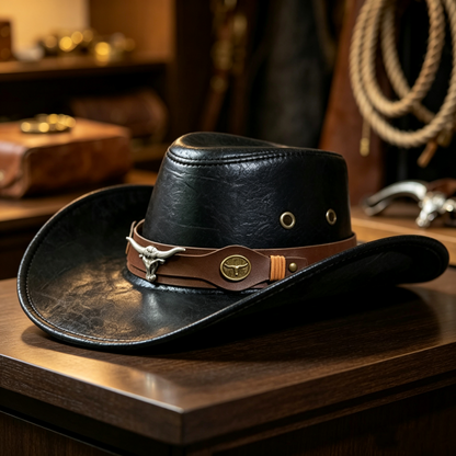 🎁 2026 New Arrivals 49% OFF！& ✈️ Free Shipping！💥Vintage Wide-Brim Cowboy Hat with Adjustable Strap – Timeless Western Style & Perfect Sun Protection 🌵✨