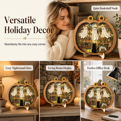 🎉 LIMITED TIME 49% OFF! 🎃 Halloween Wooden Pumpkin Tabletop Decor – Double-Layer Wood Construction with Festive Charm 🍂