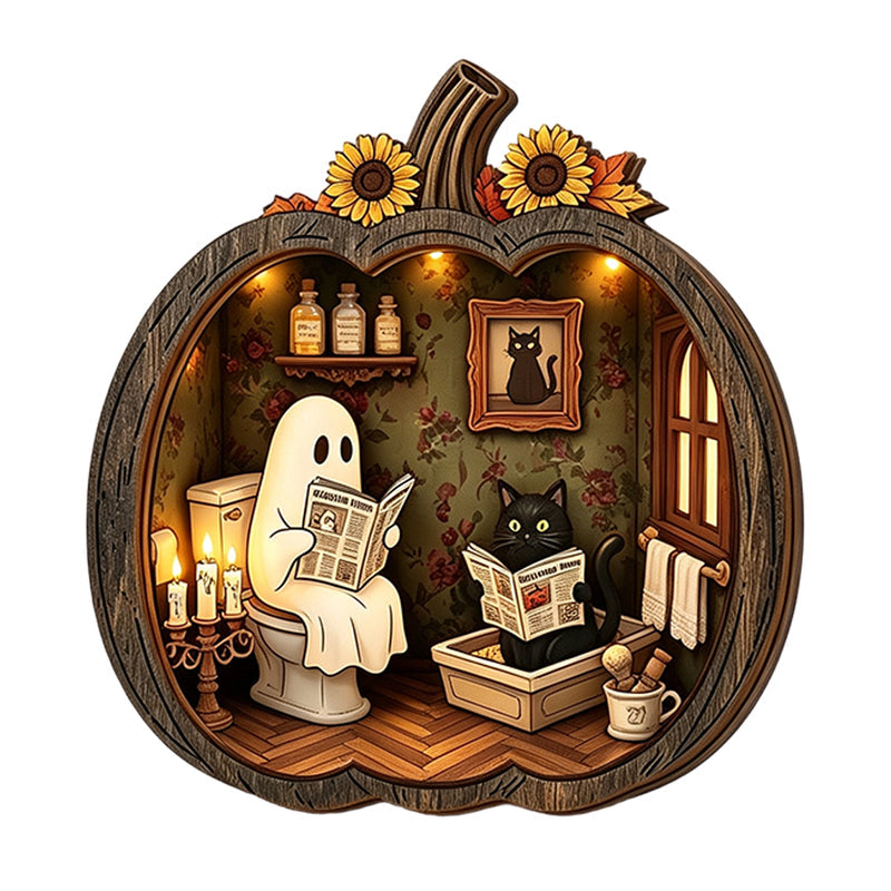 🎉 LIMITED TIME 49% OFF! 🎃 Halloween Wooden Pumpkin Tabletop Decor – Double-Layer Wood Construction with Festive Charm 🍂