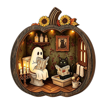 🎉 LIMITED TIME 49% OFF! 🎃 Halloween Wooden Pumpkin Tabletop Decor – Double-Layer Wood Construction with Festive Charm 🍂
