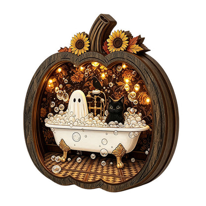 🎉 LIMITED TIME 49% OFF! 🎃 Halloween Wooden Pumpkin Tabletop Decor – Double-Layer Wood Construction with Festive Charm 🍂