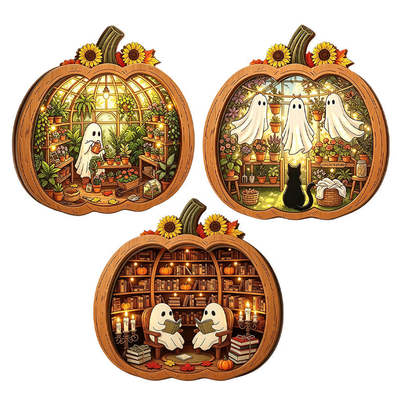 🎉 LIMITED TIME 49% OFF! 🎃 Halloween Wooden Pumpkin Tabletop Decor – Double-Layer Wood Construction with Festive Charm 🍂