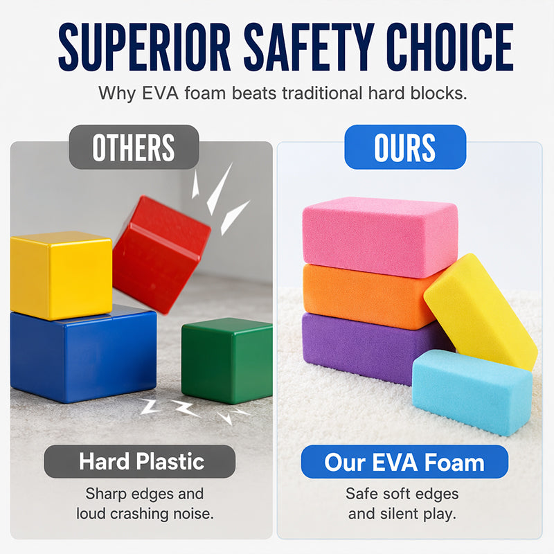 📢📢 49% OFF !! ⏰ Kids' Soft EVA Foam Building Blocks Set – Lightweight, Safe & Perfect for Creative Play 🧱✨