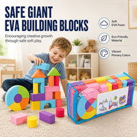 📢📢 49% OFF !! ⏰ Kids' Soft EVA Foam Building Blocks Set – Lightweight, Safe & Perfect for Creative Play 🧱✨
