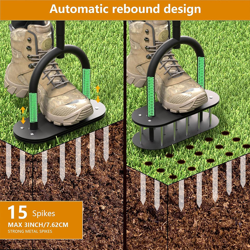 🌱 Healthier Lawn, Less Effort – Foot-Pedal Coring Aerator for Compacted Soil. 50% Off. UK Stock