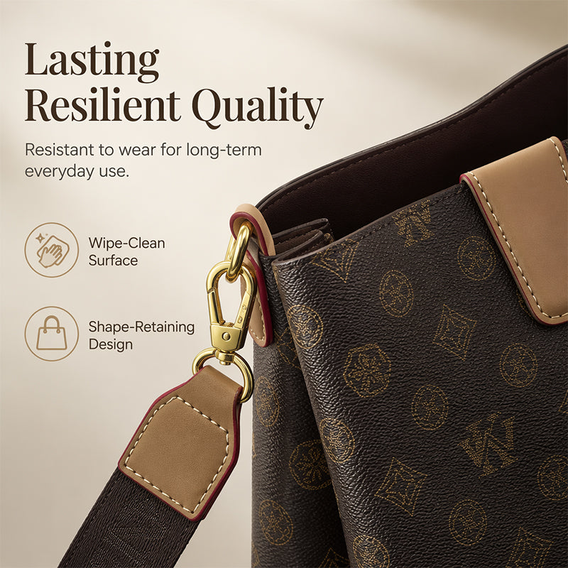 ⏳Time-Limited Special⏰Women’s Vintage Monogram Bucket Bag with Adjustable Shoulder Strap🌙