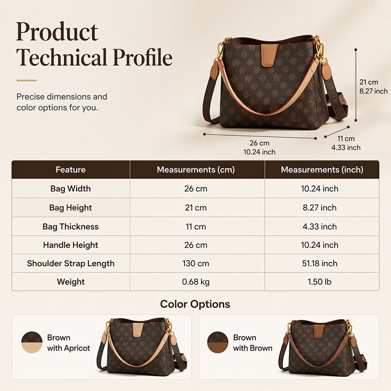 ⏳Time-Limited Special⏰Women’s Vintage Monogram Bucket Bag with Adjustable Shoulder Strap🌙