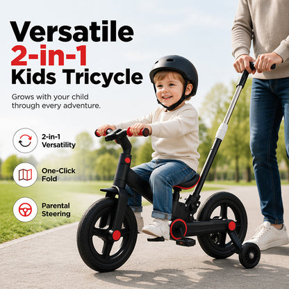 🎉 LIMITED TIME 49% OFF! 🚲 2-in-1 Convertible Kids' Tricycle and Balance Bike with Parent Push Handle – Grows with Your Child 🛴