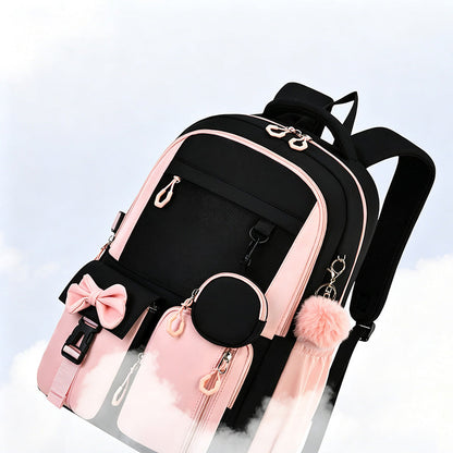 🎀🎒 49% OFF! ⚡Cute Bowknot Lightweight School Backpack – Water Repellent & Anti-Theft!
