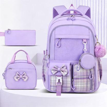 🎀🎒 49% OFF! ⚡Cute Bowknot Lightweight School Backpack – Water Repellent & Anti-Theft!