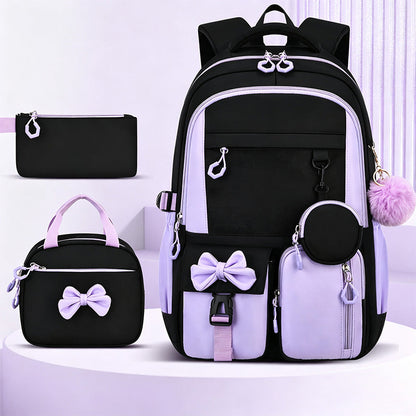 🎀🎒 49% OFF! ⚡Cute Bowknot Lightweight School Backpack – Water Repellent & Anti-Theft!