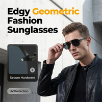 🔥 Pro-Favorite Men's Stylish Geometric Polygon Sunglasses – Metal & PC Frame – UV400 Protection 🕶️
