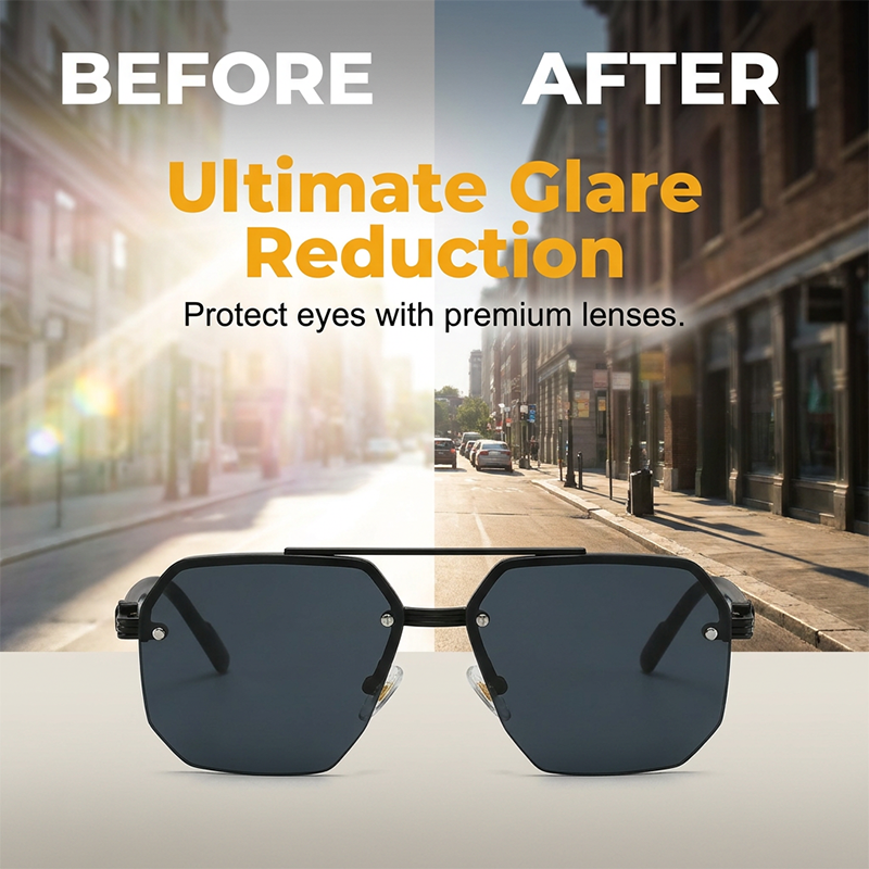 🔥 Pro-Favorite Men's Stylish Geometric Polygon Sunglasses – Metal & PC Frame – UV400 Protection 🕶️