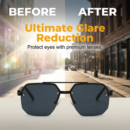🔥 Pro-Favorite Men's Stylish Geometric Polygon Sunglasses – Metal & PC Frame – UV400 Protection 🕶️