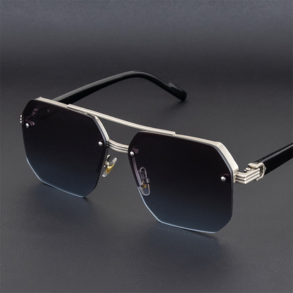 🔥 Pro-Favorite Men's Stylish Geometric Polygon Sunglasses – Metal & PC Frame – UV400 Protection 🕶️
