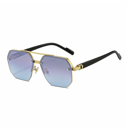 🔥 Pro-Favorite Men's Stylish Geometric Polygon Sunglasses – Metal & PC Frame – UV400 Protection 🕶️