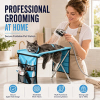 🥳2026 HOT SALE🥳💞50K+ SOLD!🛋️🐕 49% OFF! 2‑in‑1 Foldable Pet Grooming Bed – Groom standing up, no more bending! Stable & comfortable for nail trimming & drying. A back‑saver for seniors! 💪✨