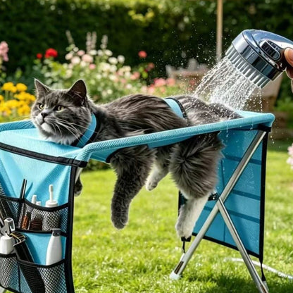 🥳2026 HOT SALE🥳💞50K+ SOLD!🛋️🐕 49% OFF! 2‑in‑1 Foldable Pet Grooming Bed – Groom standing up, no more bending! Stable & comfortable for nail trimming & drying. A back‑saver for seniors! 💪✨