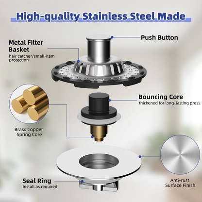 📢📢49% OFF !! ⏰Stainless Steel Kitchen Sink Strainer