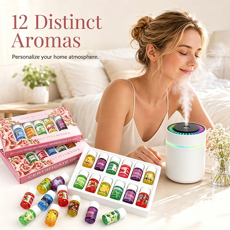 🔥Limited Time 49% Off！🎁🌺The fresh scent lifts your mood！🌷12-Pack Water Soluble Essential Oils Set
