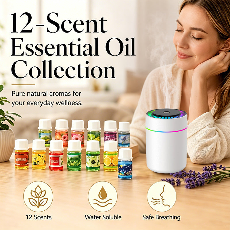 🔥Limited Time 49% Off！🎁🌺The fresh scent lifts your mood！🌷12-Pack Water Soluble Essential Oils Set