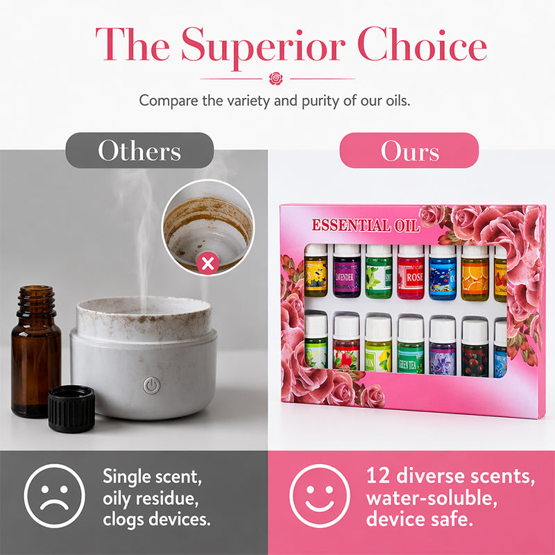 🔥Limited Time 49% Off！🎁🌺The fresh scent lifts your mood！🌷12-Pack Water Soluble Essential Oils Set
